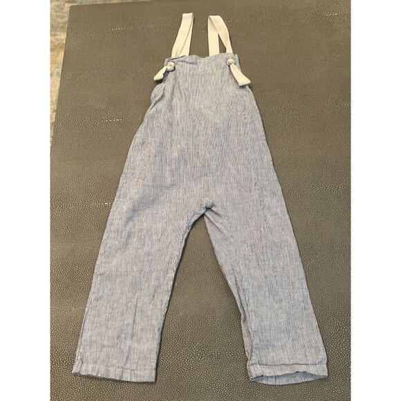The Simple Folk Seersucker Overalls 18/24 EUC